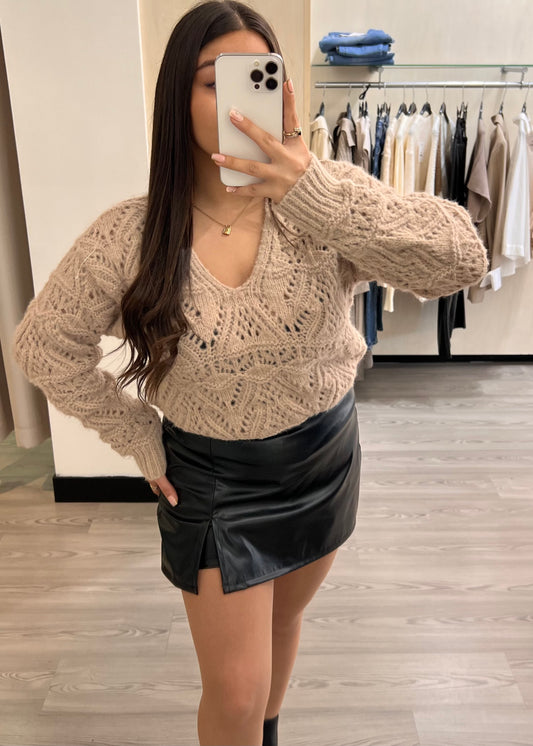 Laura beige - Pull maille