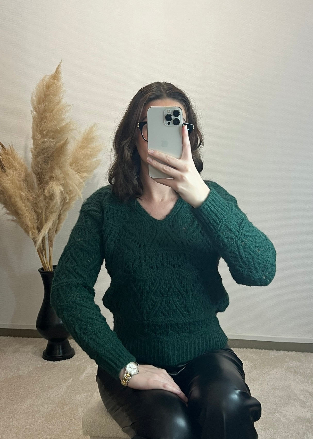 Laura Vert - Pull Maille Ajourée