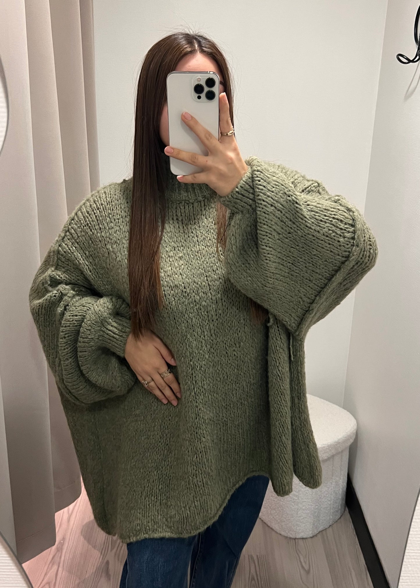 Anaïs - Pull oversize vert