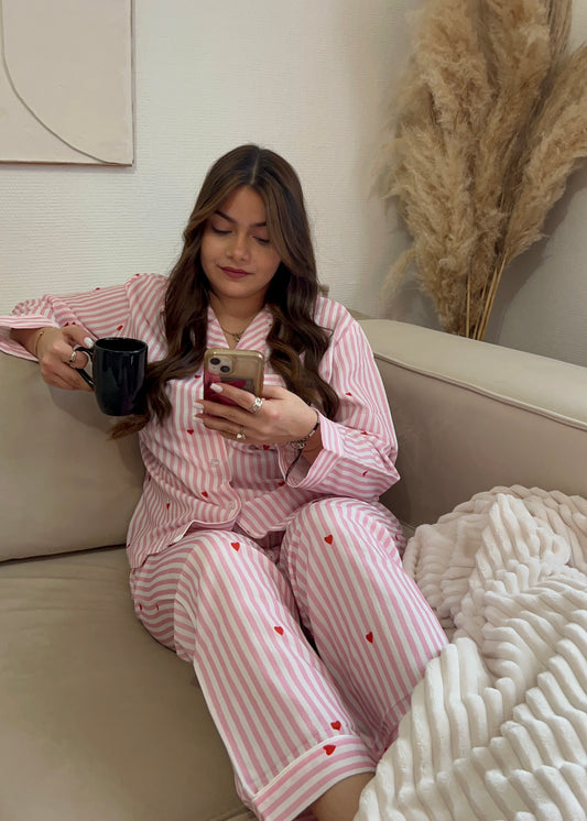 Pyjama rayé rose