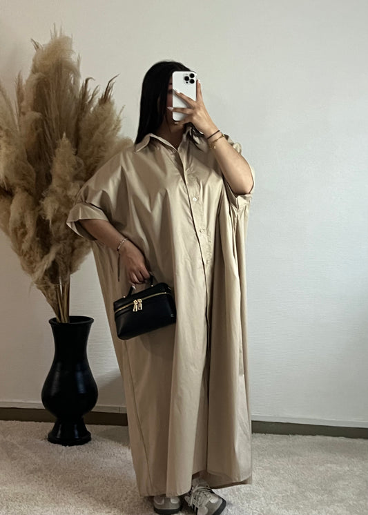 Amélia Beige - Robe chemise