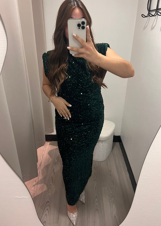 Emma - Robe à sequin vert