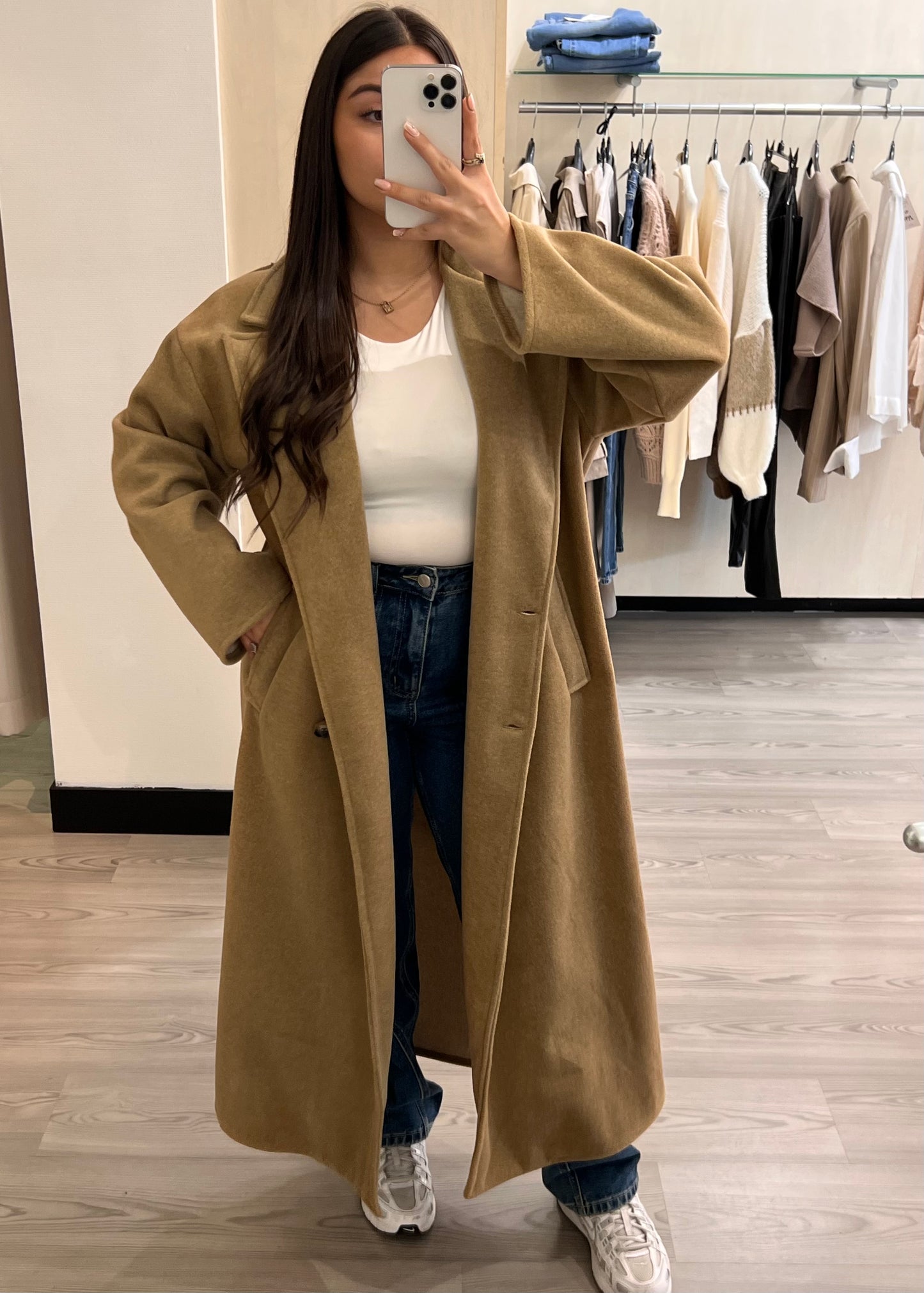 Camille beige - Manteau long