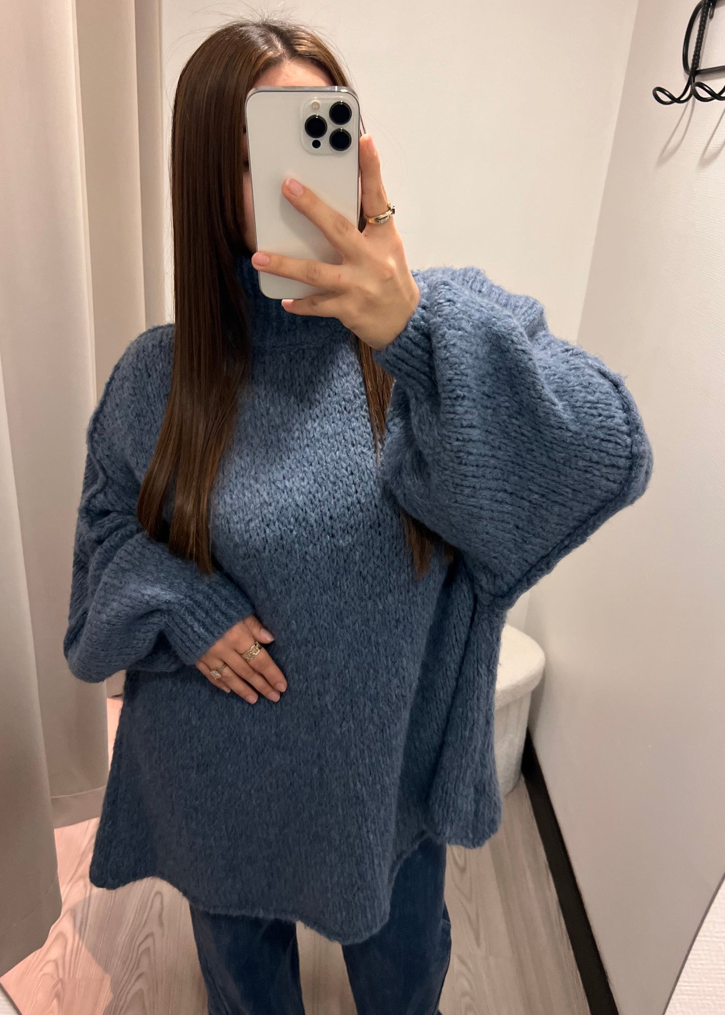 Anaïs - Pull oversize bleu