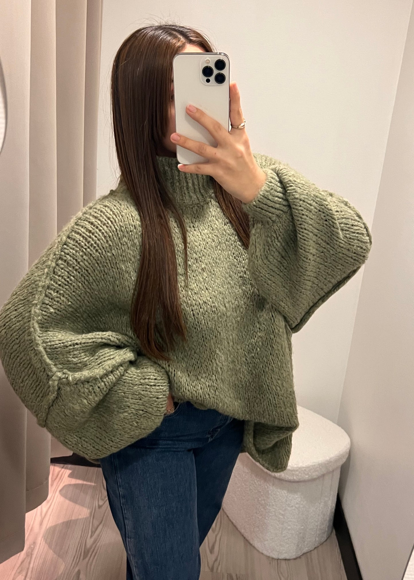 Anaïs - Pull oversize vert