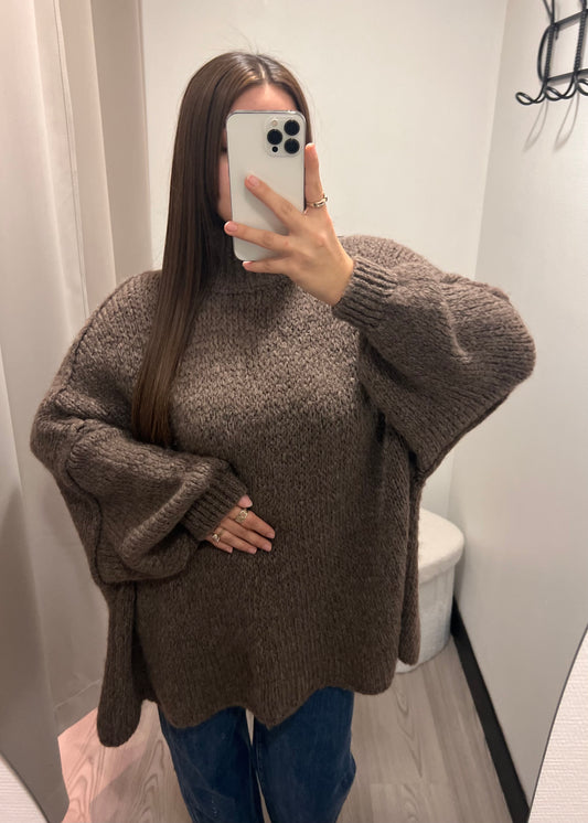 Anaïs - Pull oversize Taupe