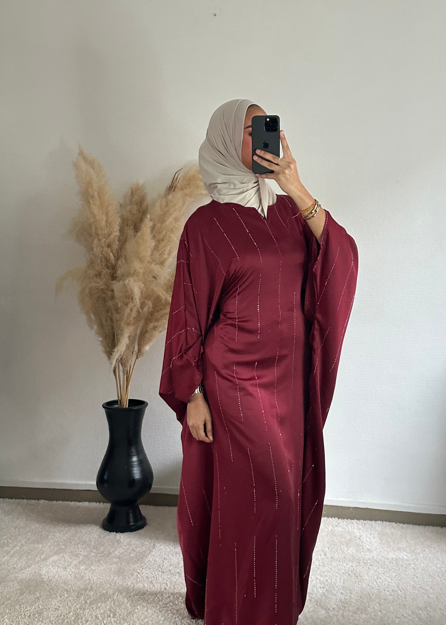 Maysa Bordeaux - Abaya strass