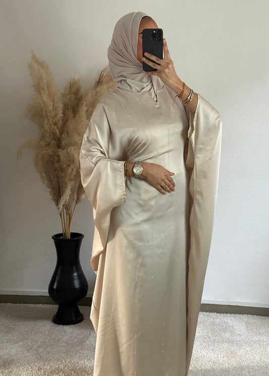 Maysa Beige - Abaya strass