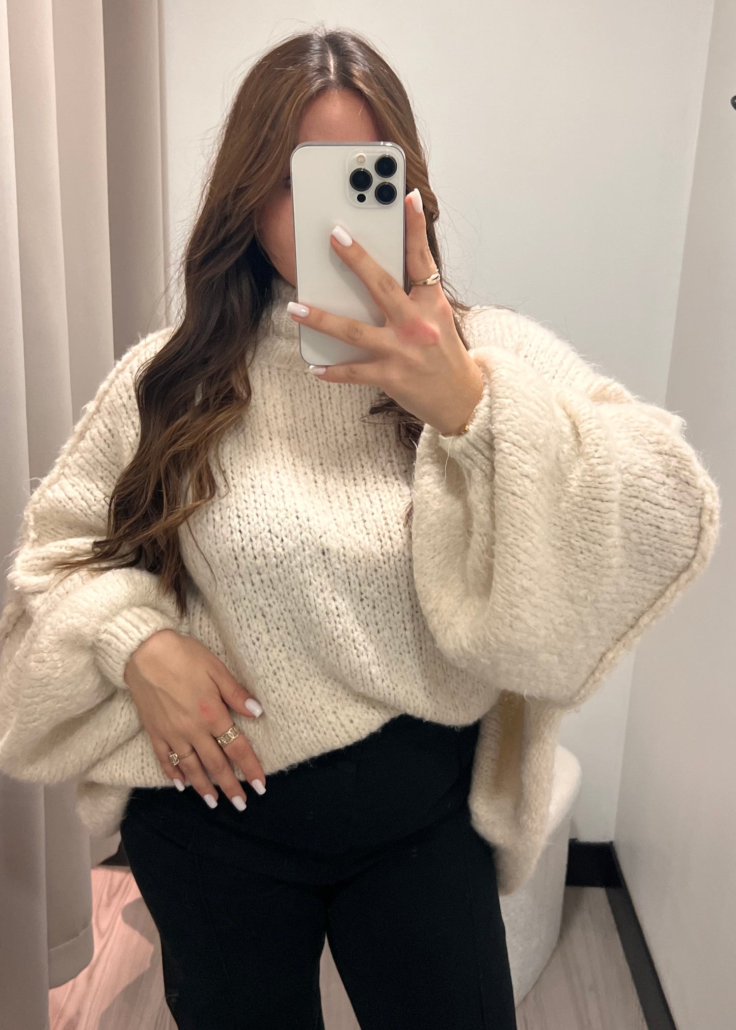 Anaïs - Pull oversize crème