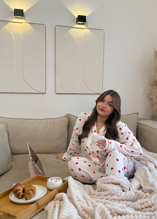 Pyjama à cœurs gaz de coton