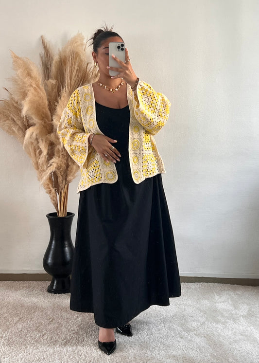 Solène Jaune - Gilet crochet