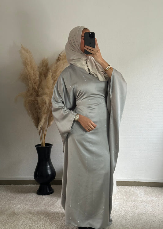 Maysa Gris - Abaya strass