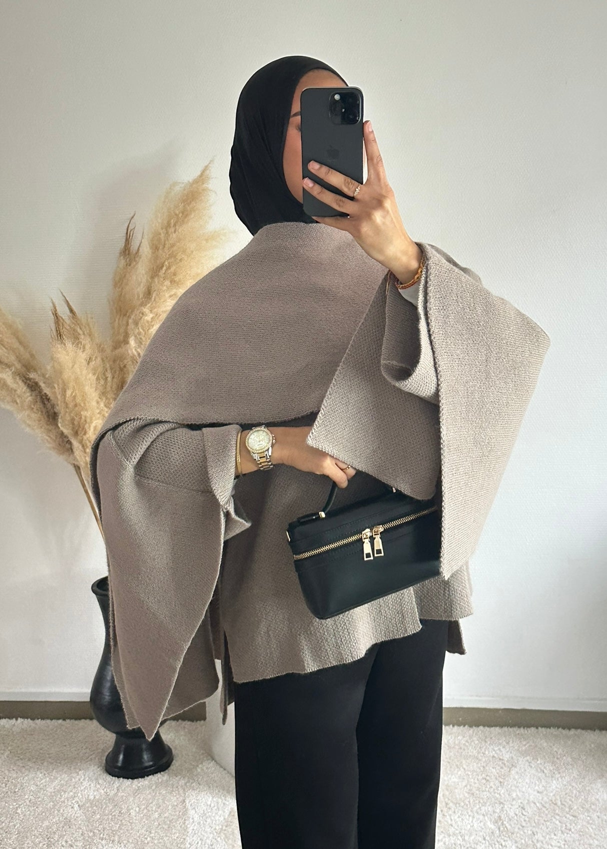 Sophie Taupe - Veste Cape